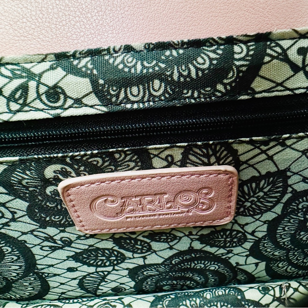 Carlos by Carlos Santana Pink Structured Satchel Handbag with Colorful Flowers - Picture 8 of 8